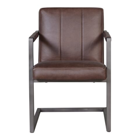 Armstoel Asher Bruin Stoelen Leder