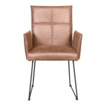 Armstoel Bellario Cognac Stoelen Microleder