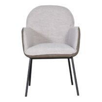 Armstoel Grantoro Taupe En Wit Stoelen Leder