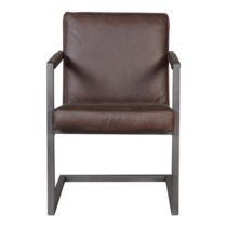 Armstoel Zachary Bruin Stoelen Leder