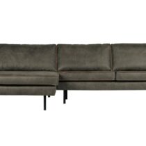 BePureHome Chaise Longue Links Rodeo Army Banken Leder