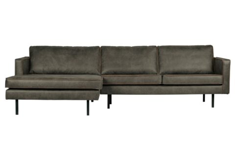 BePureHome Chaise Longue Links Rodeo Army Banken Leder