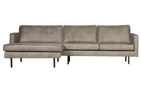 BePureHome Chaise Longue Links Rodeo Elephant Skin Banken PU/Lederlook