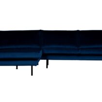 BePureHome Chaise Longue Links Rodeo Velv. D.Blue Banken Stof