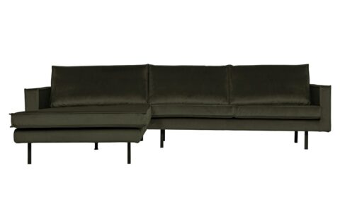 BePureHome Chaise Longue Links Rodeo Velv. D.Green Banken Stof