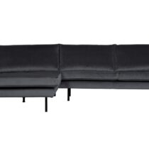 BePureHome Chaise Longue Links Rodeo Velv. D.Grey Banken Stof