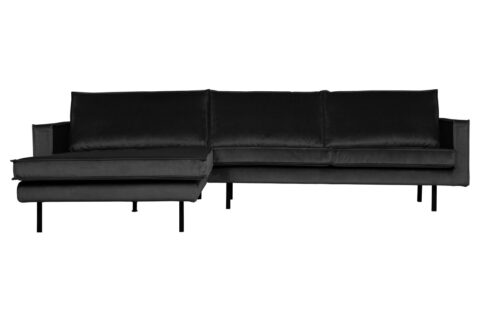 BePureHome Chaise Longue Links Rodeo Velvet Antra. Banken Stof