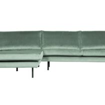 BePureHome Chaise Longue Links Rodeo Velvet Mint Banken Stof