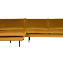 BePureHome Chaise Longue Links Rodeo Velvet Oker Banken Stof