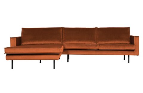 BePureHome Chaise Longue Links Rodeo Velvet Roest Banken Stof