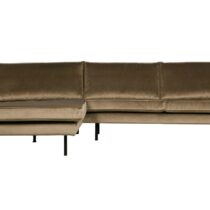 BePureHome Chaise Longue Links Rodeo Velvet Taupe Banken Stof