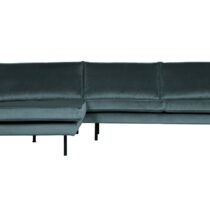 BePureHome Chaise Longue Links Rodeo Velvet Teal Banken Stof