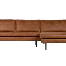 BePureHome Chaise Longue Rechts Rodeo Cognac Banken Leder