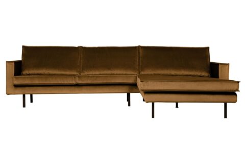 BePureHome Chaise Longue Rechts Rodeo Honing Geel Banken Stof