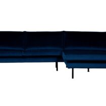 BePureHome Chaise Longue Rechts Rodeo Velv. D.Blue Banken Stof