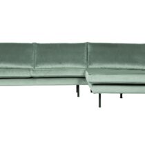 BePureHome Chaise Longue Rechts Rodeo Velvet Mint Banken Stof