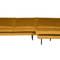 BePureHome Chaise Longue Rechts Rodeo Velvet Oker Banken Stof