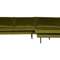 BePureHome Chaise Longue Rechts Rodeo Velvet Olive Banken Stof