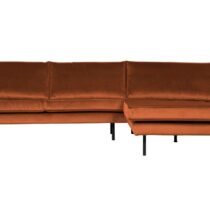 BePureHome Chaise Longue Rechts Rodeo Velvet Roest Banken Stof