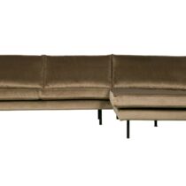 BePureHome Chaise Longue Rechts Rodeo Velvet Taupe Banken Stof