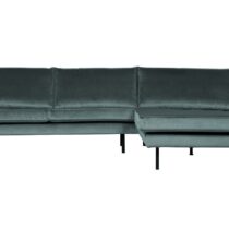 BePureHome Chaise Longue Rechts Rodeo Velvet Teal Banken Stof