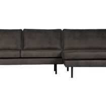 BePureHome Chaise Longue Rechts Rodeo Zwart Banken Leder