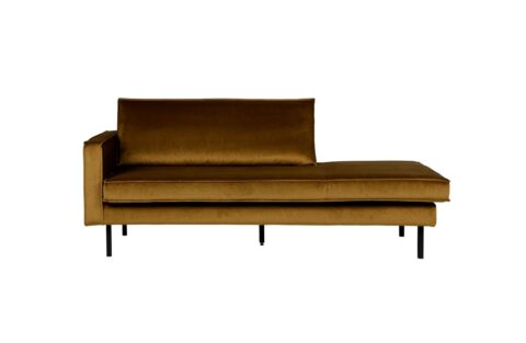 BePureHome Daybed Rodeo Left Velvet Honing Geel Banken Stof