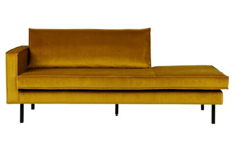 BePureHome Daybed Rodeo Left Velvet Oker Banken Stof