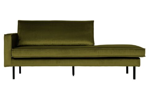 BePureHome Daybed Rodeo Left Velvet Olive Banken Stof