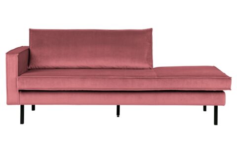 BePureHome Daybed Rodeo Left Velvet Pink Banken Stof