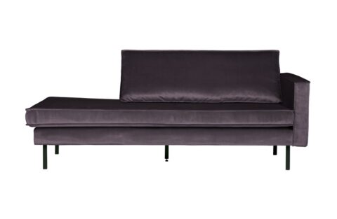 BePureHome Daybed Rodeo Right Velvet Dark Grey Banken Stof