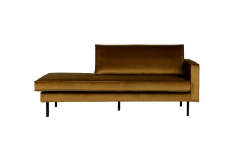 BePureHome Daybed Rodeo Right Velvet Honing Geel Banken Stof