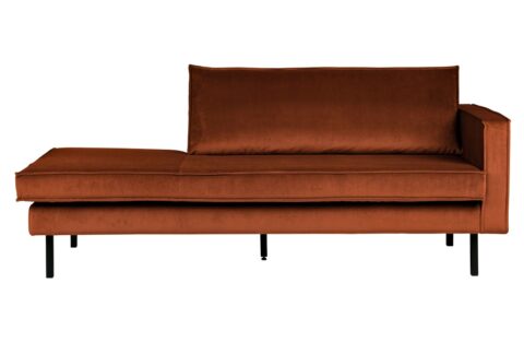 BePureHome Daybed Rodeo Right Velvet Roest Banken Stof