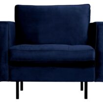 BePureHome Fauteuil Rodeo Classic Velvet Dark Blue Fauteuil Stof