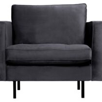 BePureHome Fauteuil Rodeo Classic Velvet Dark Grey Fauteuil Stof