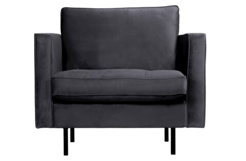 BePureHome Fauteuil Rodeo Classic Velvet Dark Grey Fauteuil Stof