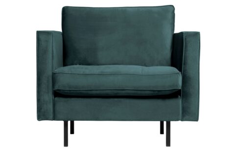 BePureHome Fauteuil Rodeo Classic Velvet Teal Fauteuil Stof