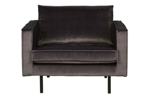 BePureHome Fauteuil Rodeo Velvet Antraciet Fauteuil Stof