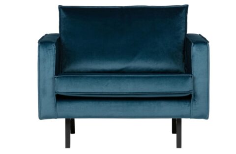 BePureHome Fauteuil Rodeo Velvet Blue Fauteuil Stof