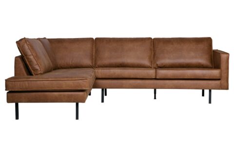 BePureHome Hoekbank Links Rodeo Cognac Banken Leder