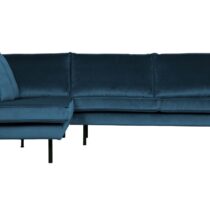 BePureHome Hoekbank Links Rodeo Velvet Blue Banken Stof