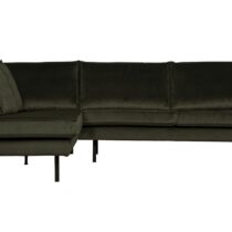 BePureHome Hoekbank Links Rodeo Velvet Dark Green Banken Stof