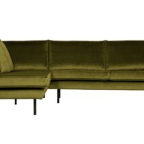 BePureHome Hoekbank Links Rodeo Velvet Olive Banken Stof