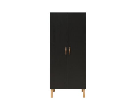 Bopita Kledingkast 2-Deurs Floris Black/Natural Kinder- / Tienerkamers MDF