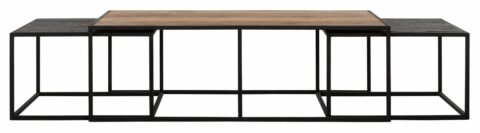 DTP Home Cosmo Salontafel Set/3 Tafels Hout