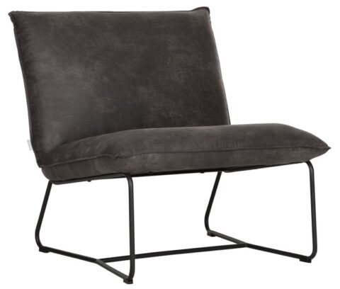 DTP Home River Fauteuil Delaware Charcoal Fauteuil Leder