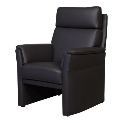 Fauteuil Cecilio Hoog Zwart Fauteuil Leder