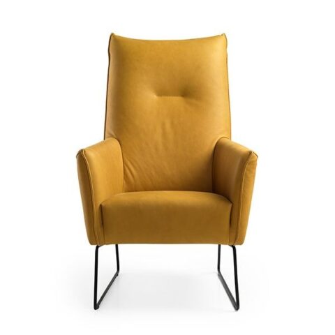 Feelings Fauteuil Dex hoog Mustard Fauteuil Leder