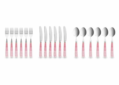 Floral Cutlery Pink Set/18 Keuken accessoires