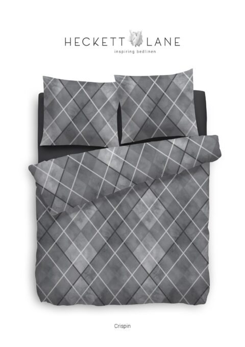 Heckett & Lane DBO Crispin Grijs 140x200 Flanel Beddengoed Flanel